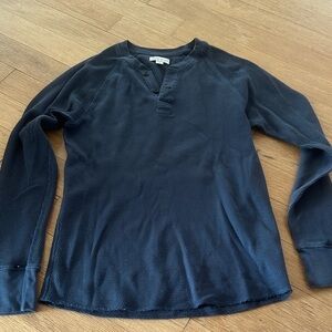 J. Crew Dark Blue Long Sleeve Henley Shirt